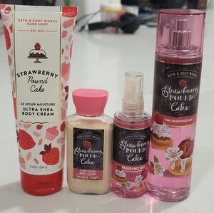 BATH AND BODY WORKS Strawberry Pound Cake Bundle